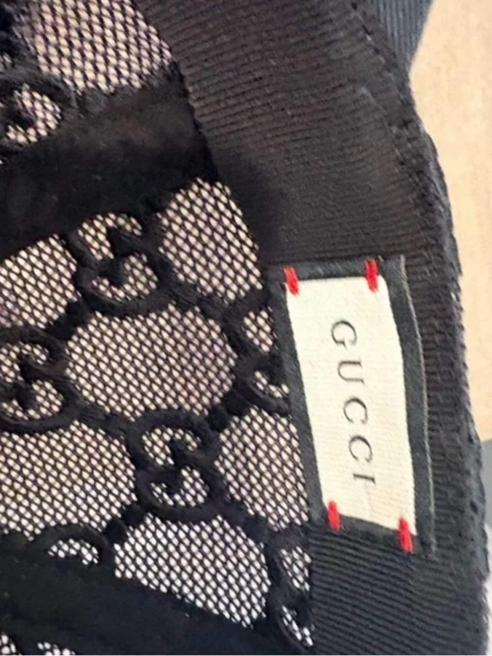 Gucci Black Lace Monogram Baseball Cap - Picture 4 of 4